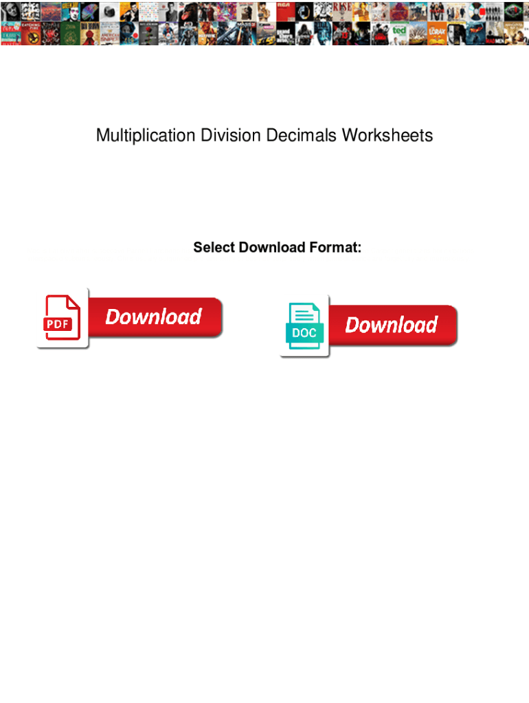 Fillable Online Multiplication Division Decimals Worksheets