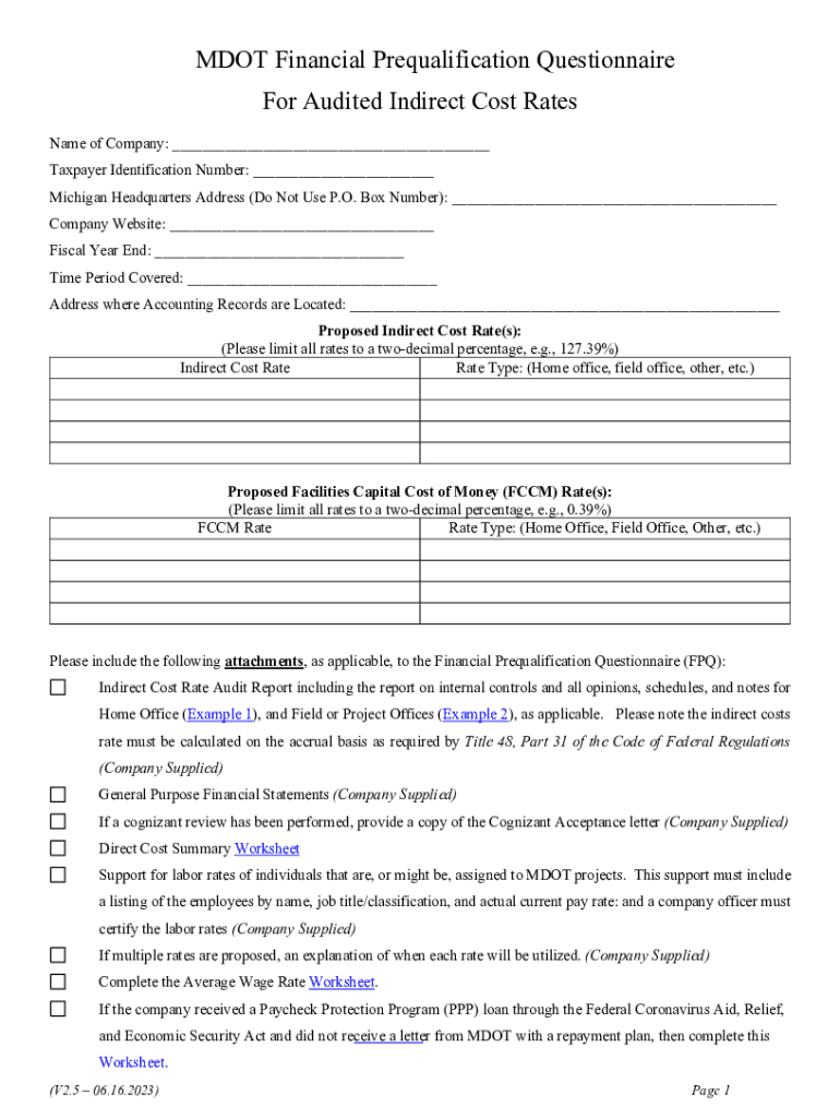 Fillable Online Mdot Prequalified Contractors Fill Out and Sign