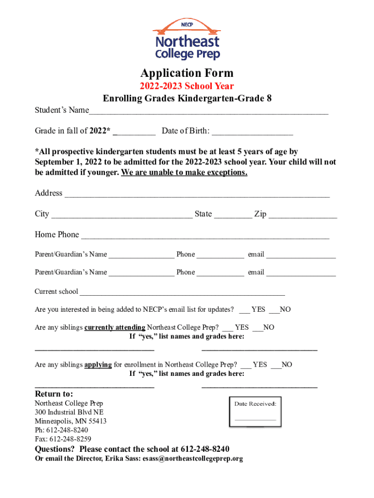 Fillable Online Student Application Form 202223.docx Fax Email Print
