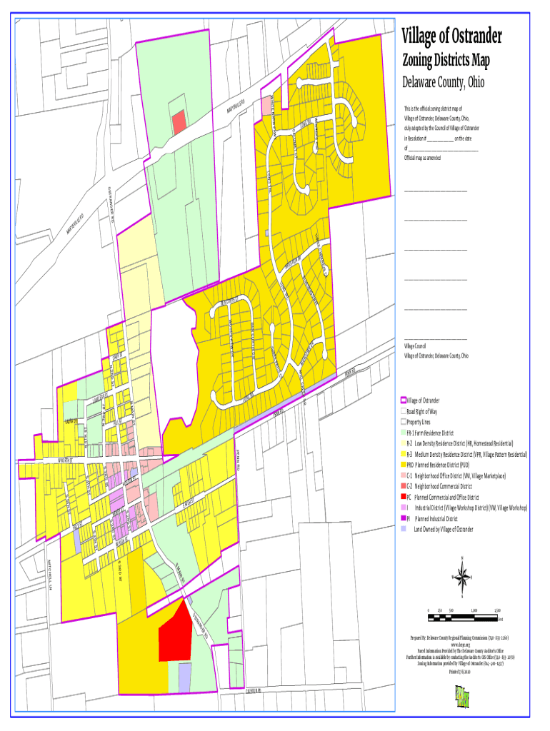 Fillable Online Village of Ostrander Zoning Districts Map Delaware