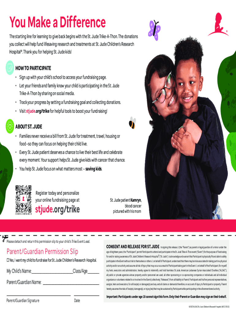 St Jude Trike-A-Thon Family Participant Donation Form FY24 St Jude Trike-A-Thon Family Participant D Preview on Page 1