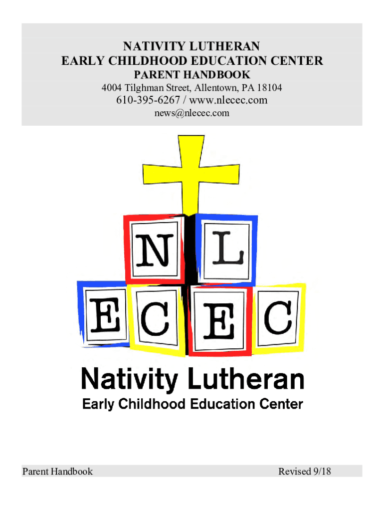 Fillable Online nativity lutheran early childhood education center