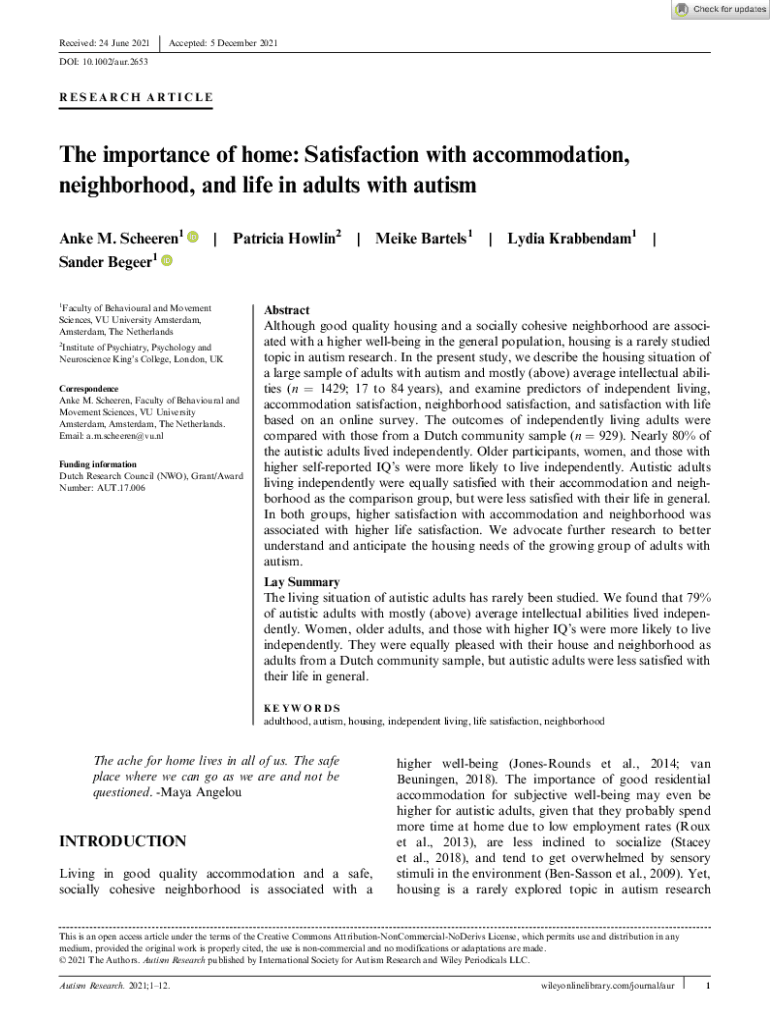 Fillable Online Housing Options for Adults with Autism Spectrum