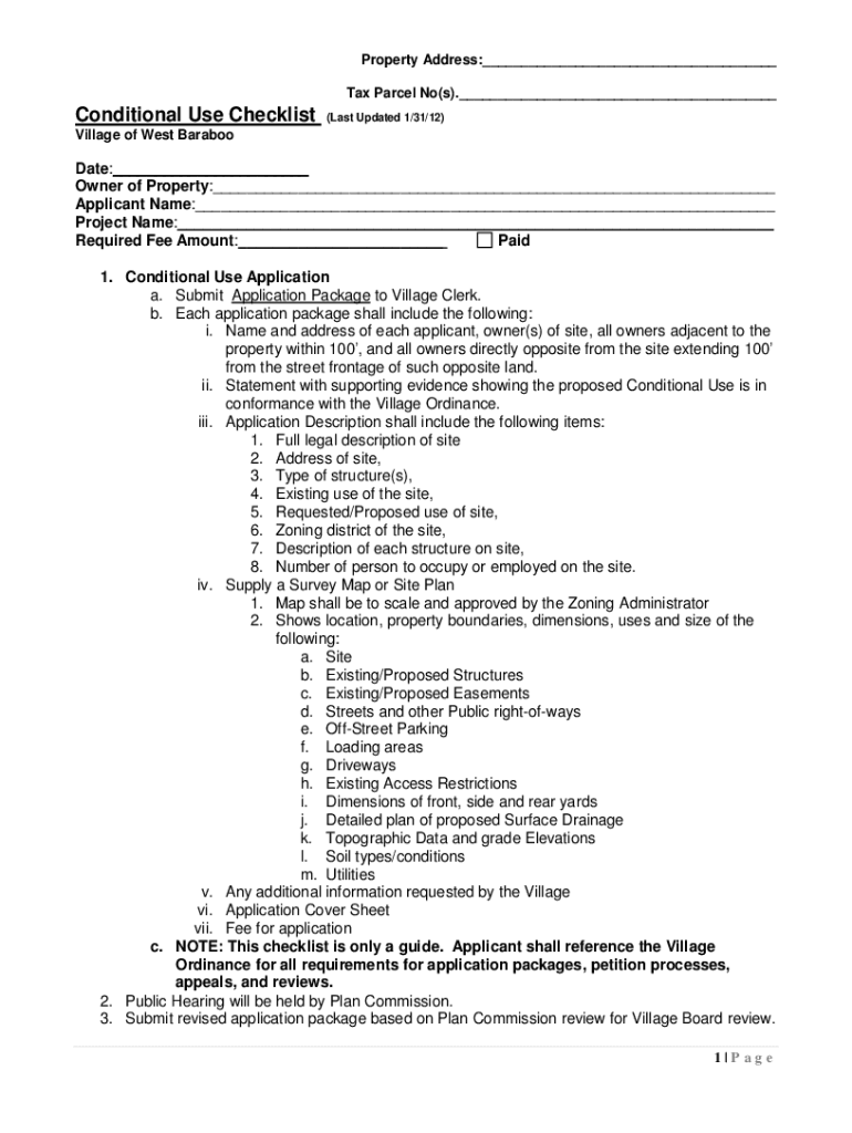 Fillable Online SECTION 3.4 CONDITIONAL USE PERMIT APPLICATION Fax