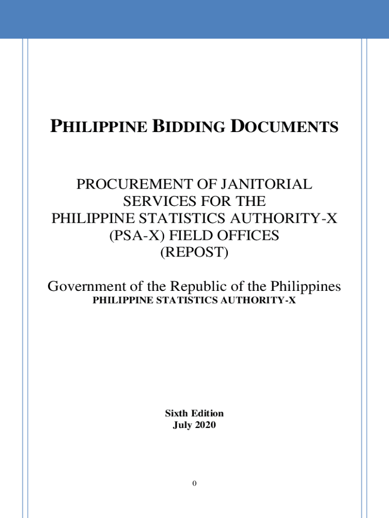 Fillable Online BID DOCUMENT FOR PROVISION FOR JANITORIAL Fax Email