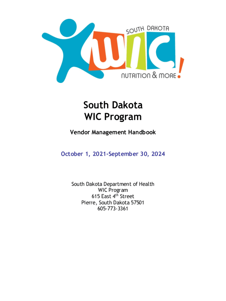 Fillable Online doh sd South Dakota WIC Vendor Agreement Fax Email