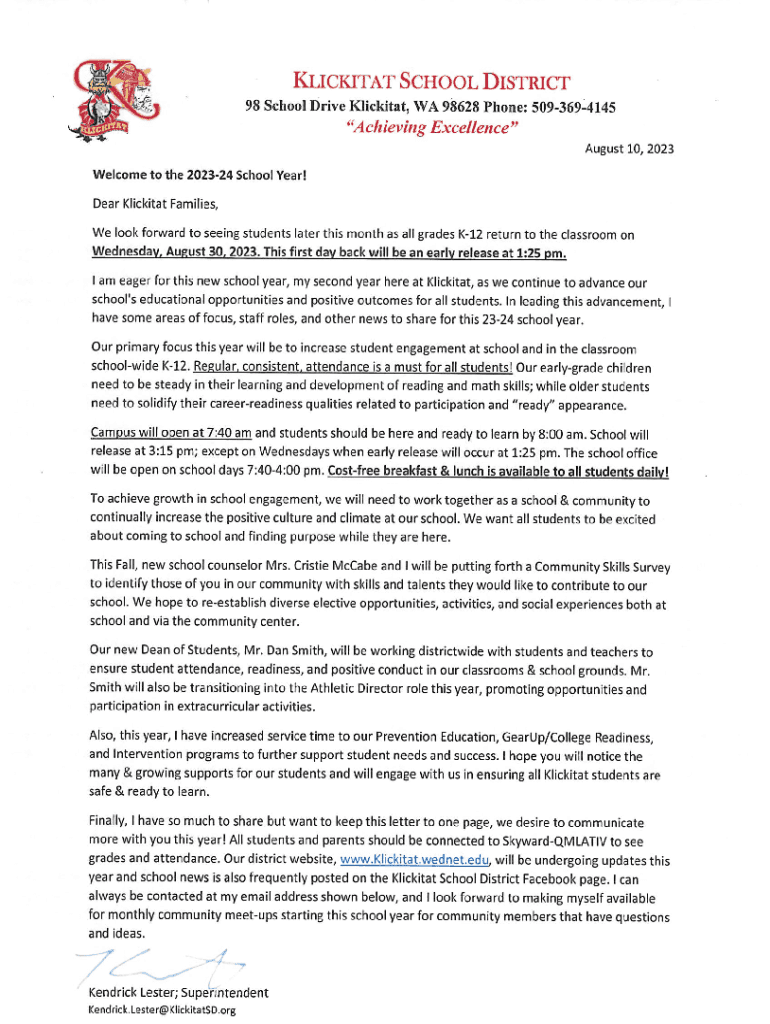 Fillable Online Klickitat School District U.S. News Education Fax