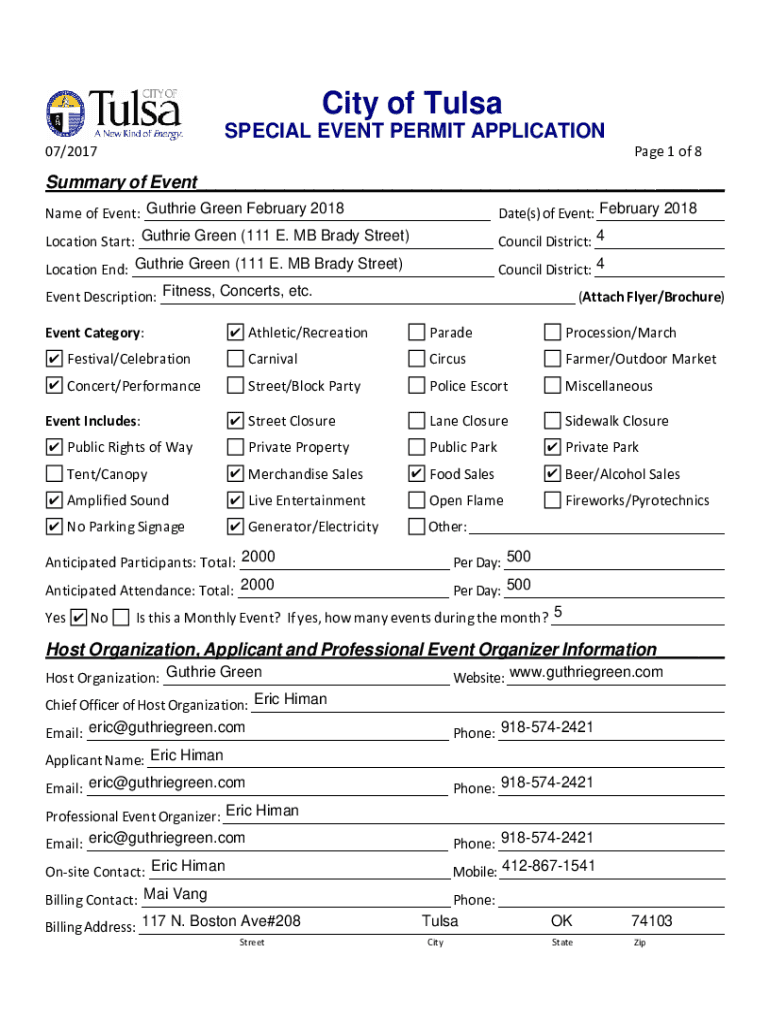 Fillable Online Guthrie Green Events Permit 07Jul2017.pdf Fax Email