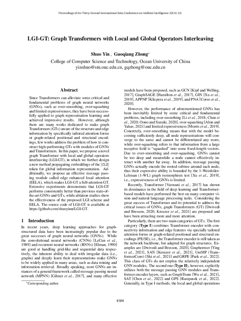 Fillable Online LGI-GT: Graph Transformers with Local and Global ...