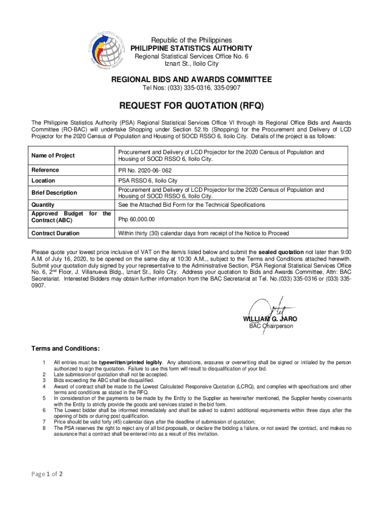 Fillable Online The Philippine Statistics Authority (PSA) Regional