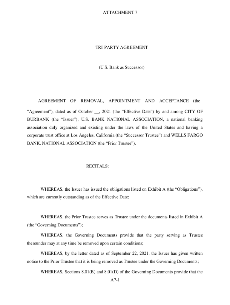 Fillable Online Triparty agreement form USB as successor Fax Email