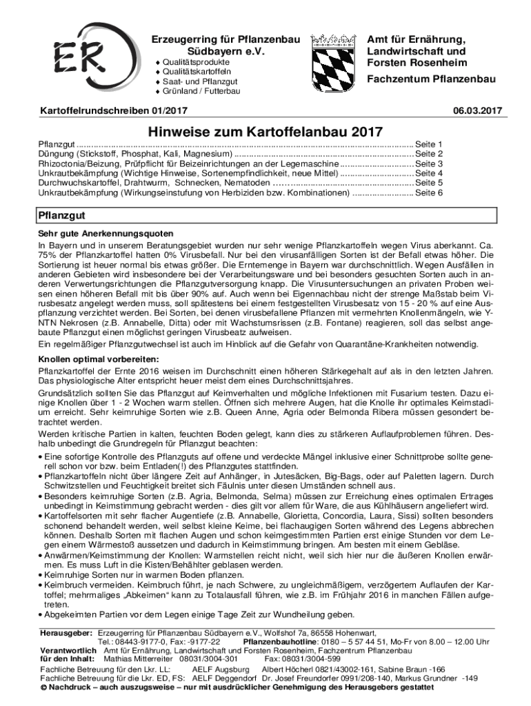 Ausfüllbar Online Erzeugerring fr Pflanzenbau Fax Email Drucken pdfFiller