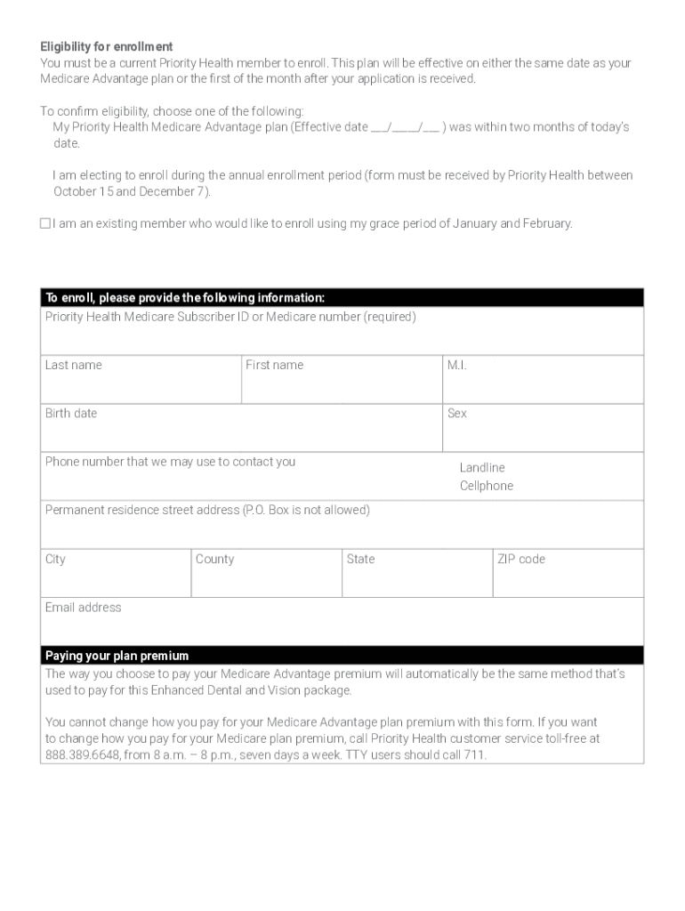 Fillable Online Optional Enhanced Dental and Vision Package Enrollment Form. Optional Enhanced