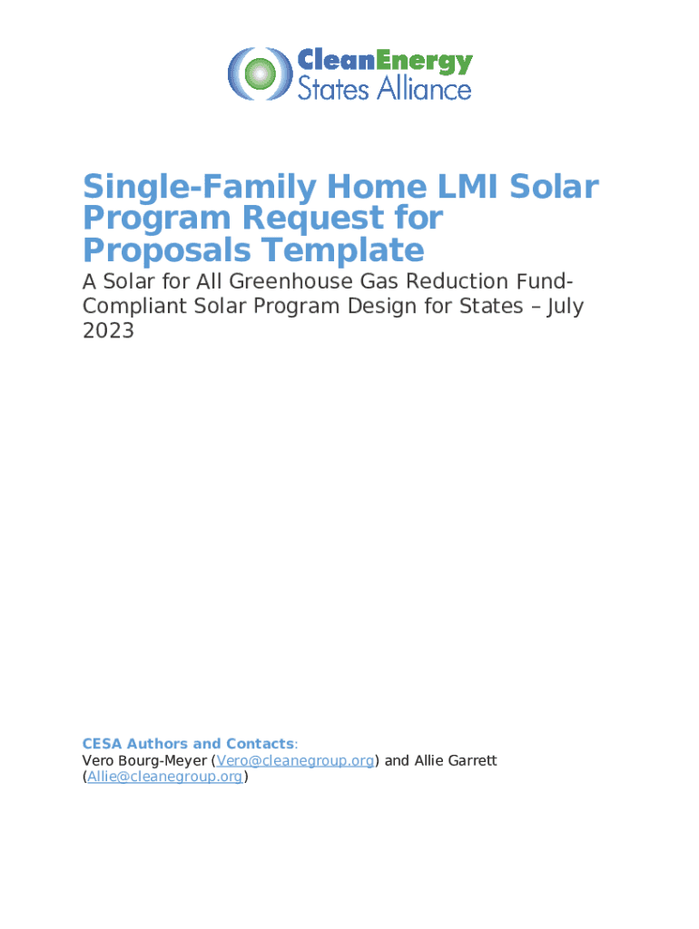 Single-Family Home LMI Solar RFP Template - Solar for All Doc Template ...