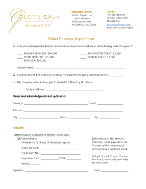 Ticket Purchase Reply Form
