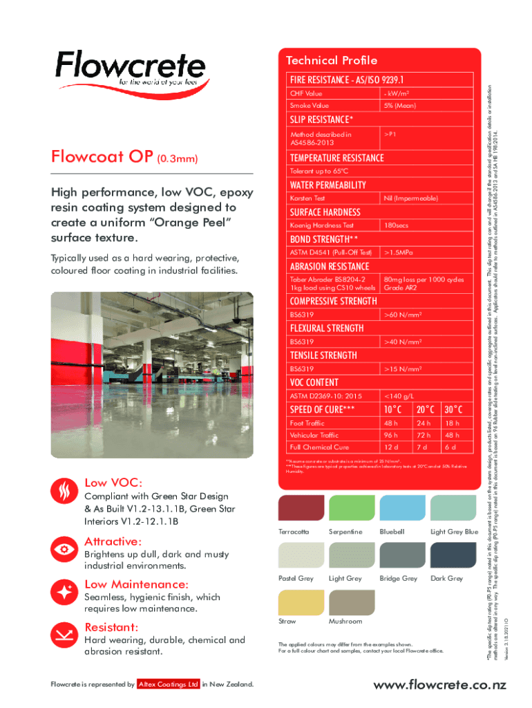 Fillable Online Flowcoat OP 0.3mm Smooth Architectural Specification