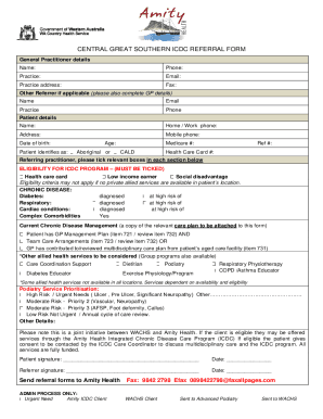CENTRAL GREAT SOUTHERN ICDC REFERRAL FORM