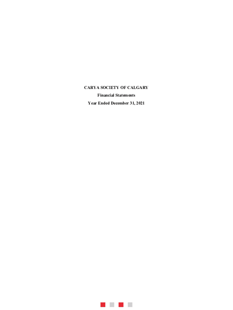 Fillable Online CUPS Calgary Society Financial Statements Fax Email