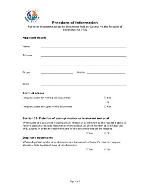 Freedom of Information Request Form