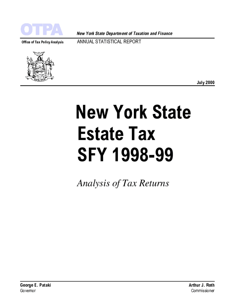 Fillable Online Analysis of New York State Estate Tax Returns 19981999 Fax Email Print pdfFiller
