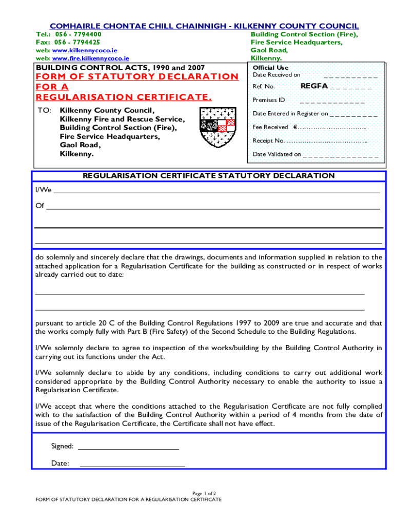 Fillable Online Fire Safety Certificate Application Forms Fax Email