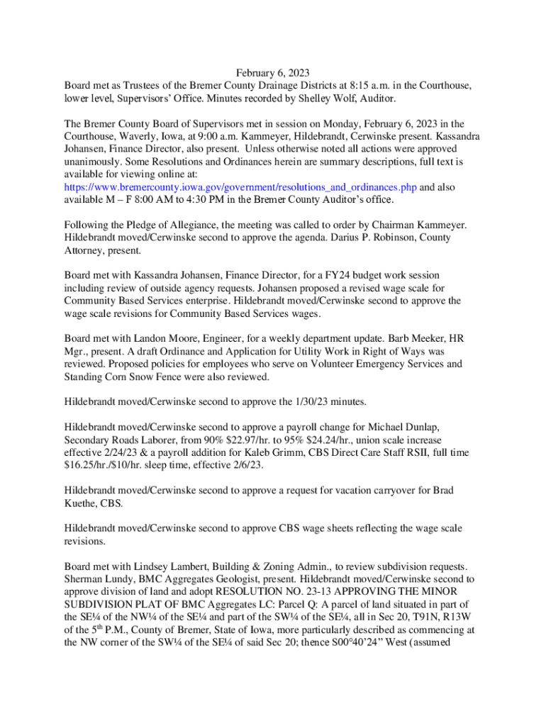 Fillable Online Regular City/School Election to Bremer County