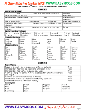 8th Grade Vocabulary Worksheets