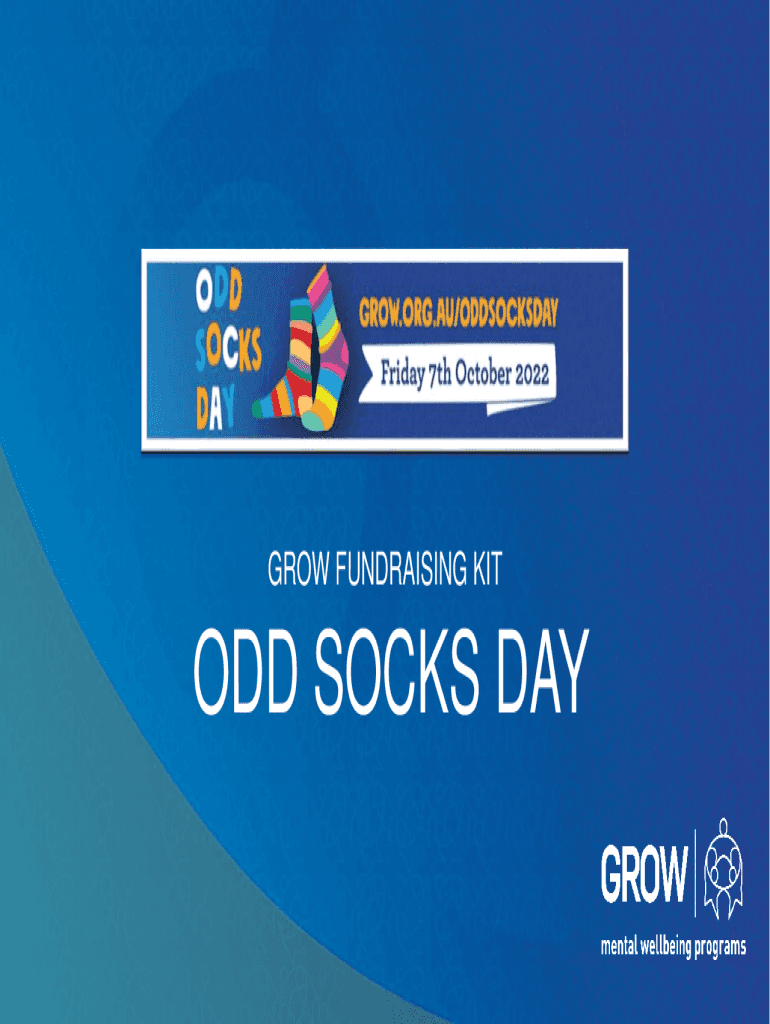 Fillable Online grow org Odd Socks Day reducing the stigma of mental