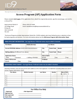 Fillable Online Access Program (AP) Application Form Fax Email Print ...