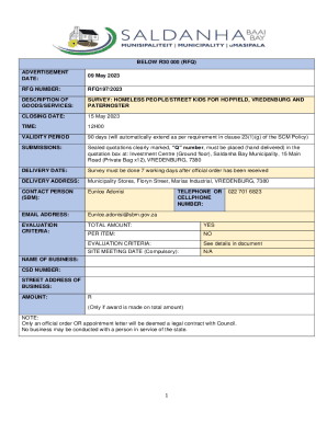 RFQ197/2023 DESCRIPTION OF GOODS/SERVICES: ...