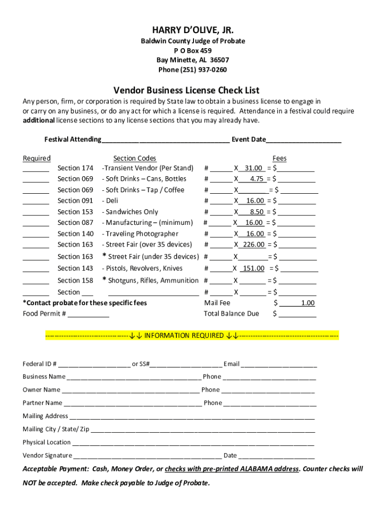 Sales & Use Tax License Inspection - Baldwin County Preview on Page 1