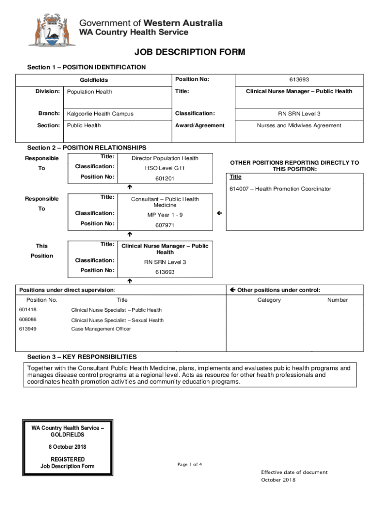 Fillable Online Clinical Nurse ManagerPublic Health Jobs WA Fax Email