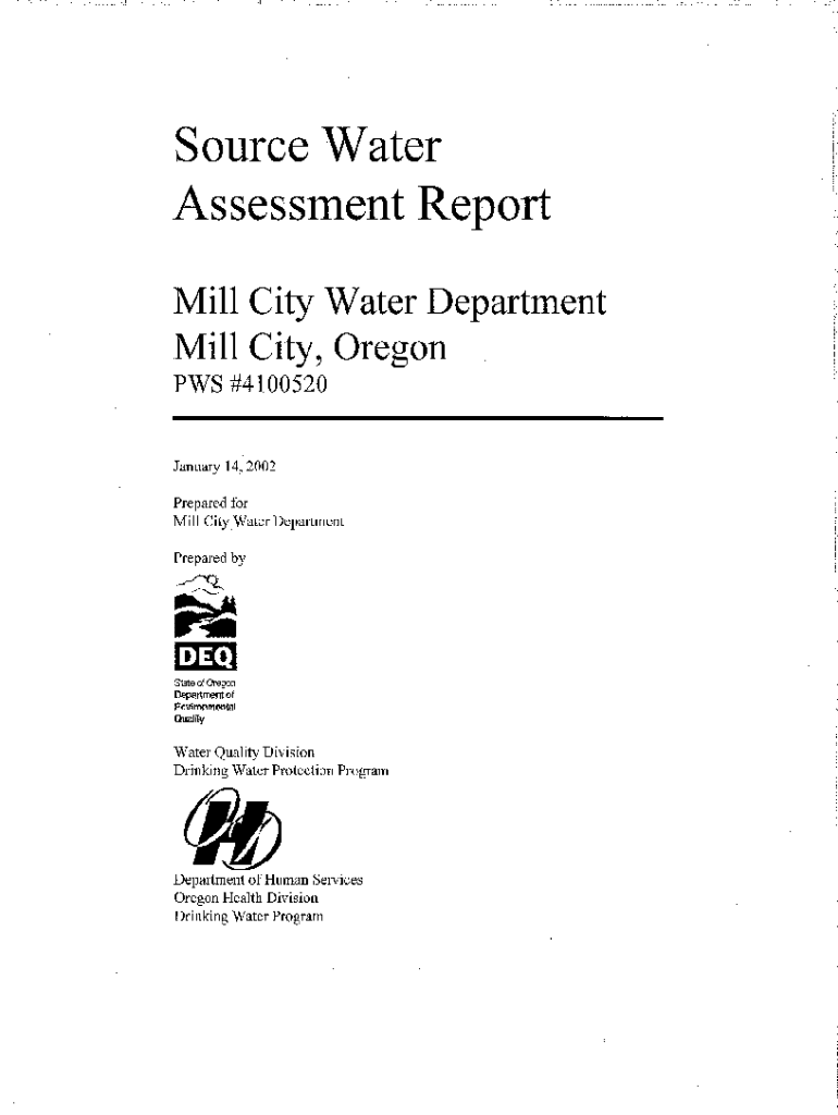 Fillable Online EWG Tap Water DatabaseMill City Water Department Fax