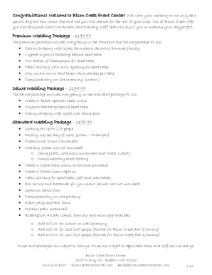 Bison Creek Event Center - Fill Online, Printable, Fillable, ...