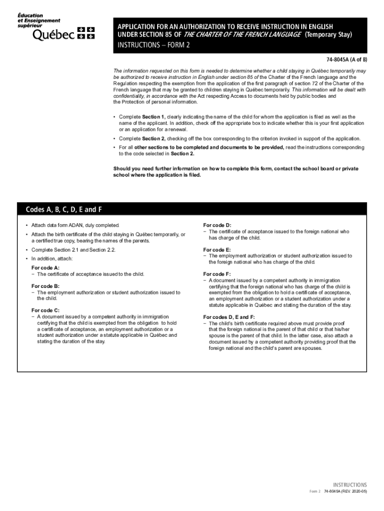 Fillable Online FORM 2 - Application for an authorization to receive ...