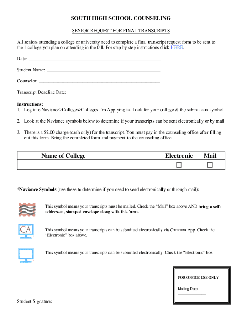 Fillable Online Final Transcript Request Fax Email Print - pdfFiller
