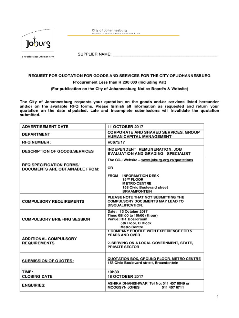 Fillable Online Senior Quote and Tender Specialist Fax Email Print