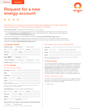 Victoria Energy Account Request Form