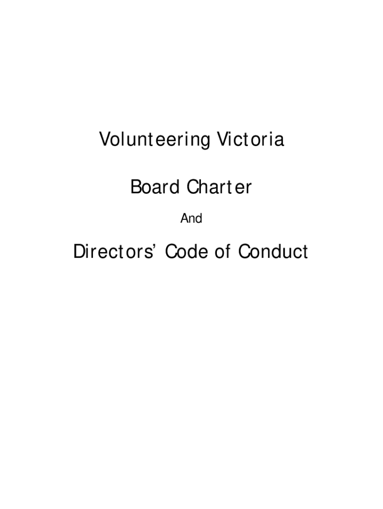 Fillable Online Health Services Governance Model Conduct Charter Fax