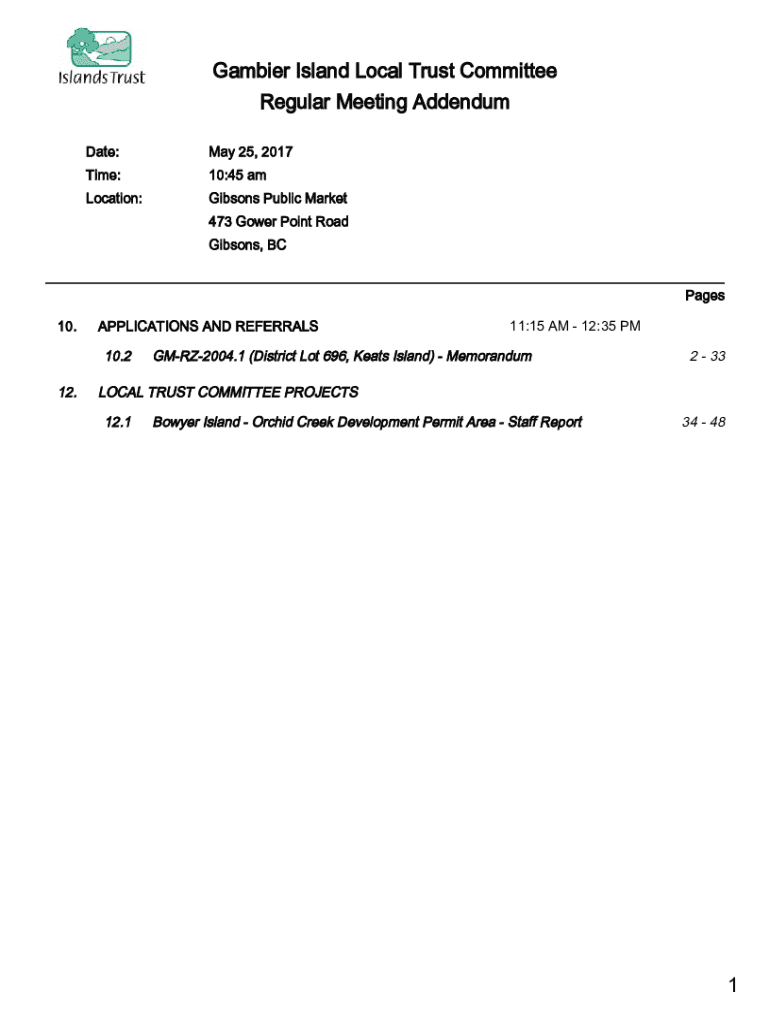 Fillable Online islandstrust bc Gambier Island Local Trust Committee