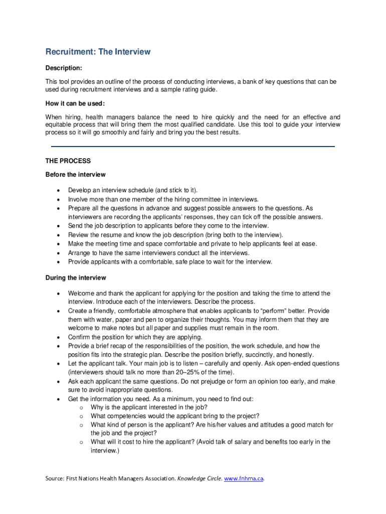 Fillable Online What Is an Interview Process? Definition and Steps