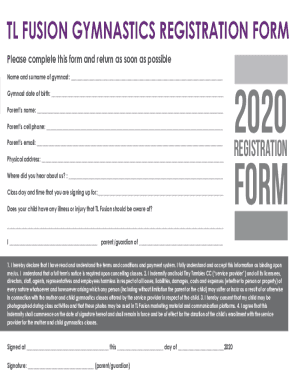 Fillable Online New Gymnast Registration Form Fax Email Print - pdfFiller