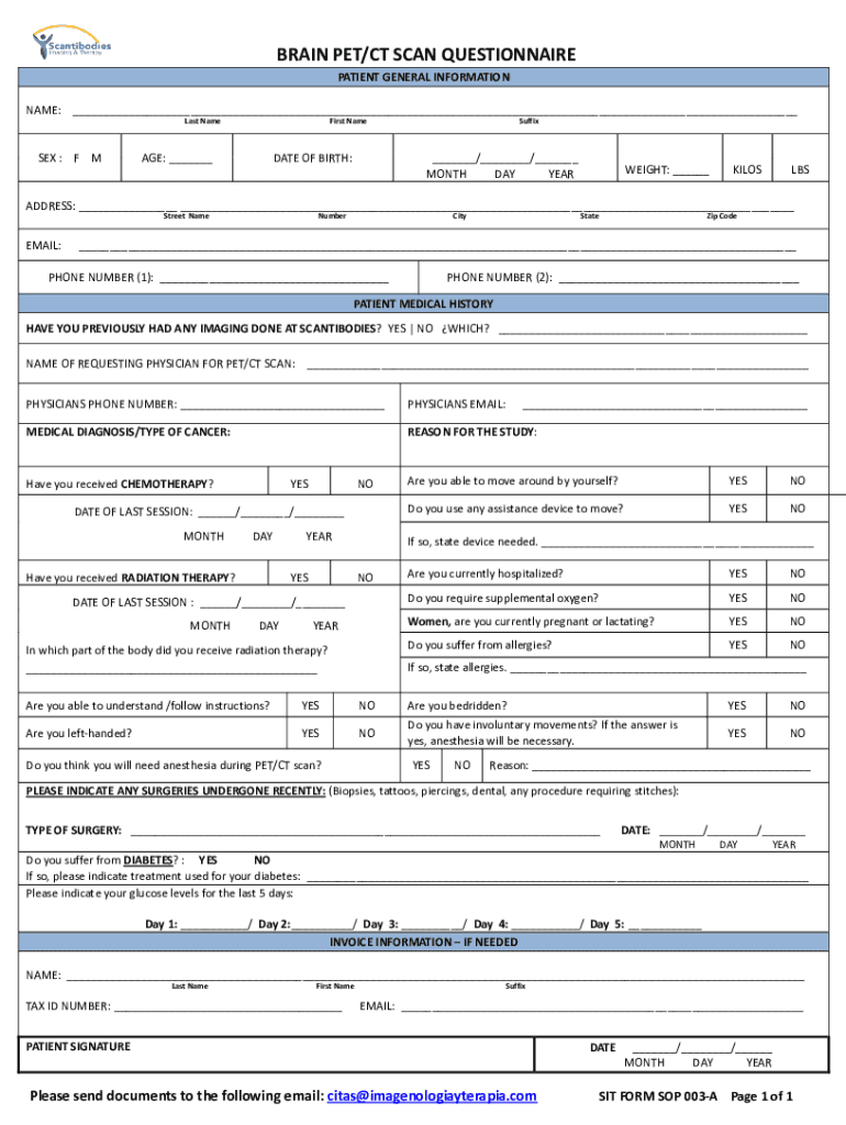 Fillable Online PET/CT ORDER FORM Fax Email Print - pdfFiller