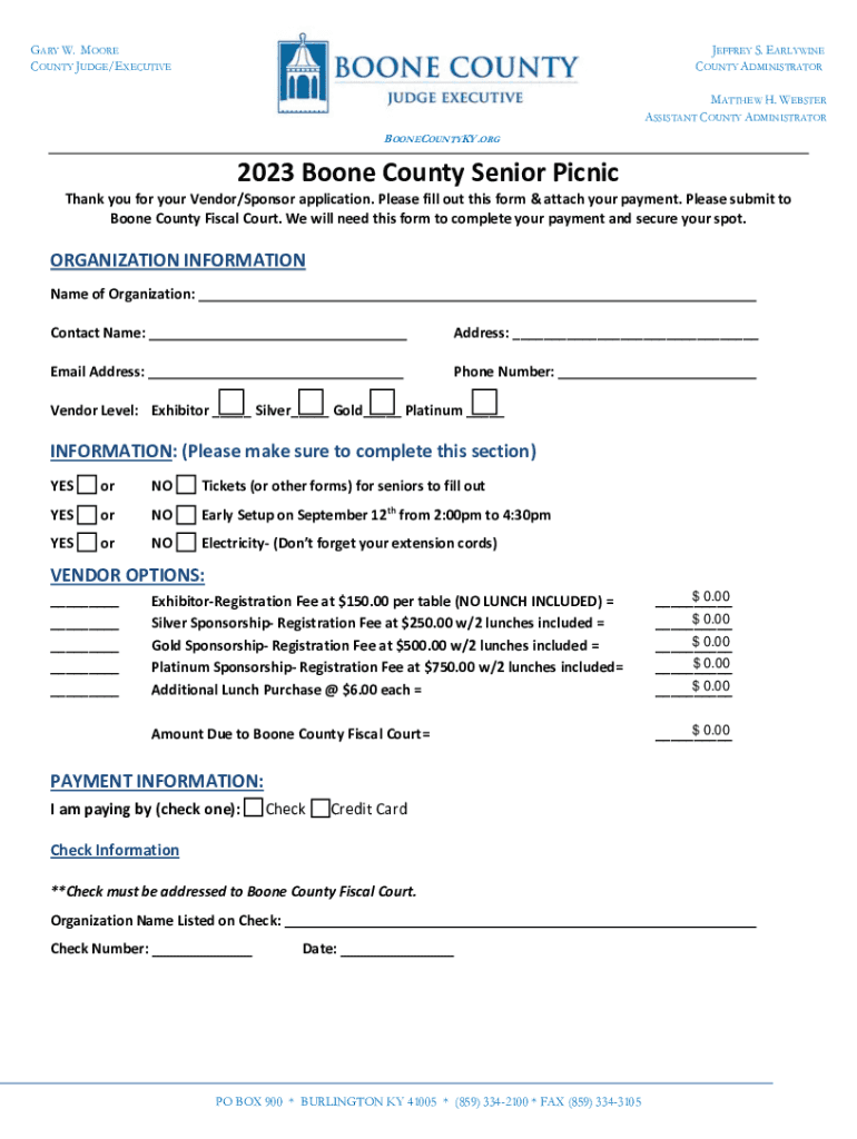 Fillable Online Boone County, Ky. JudgeExecutive Gary Moore takes lead