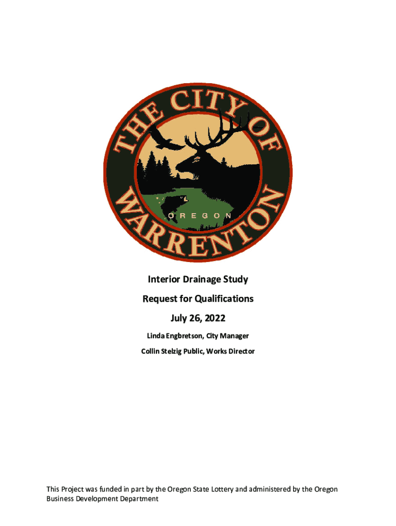 Fillable Online Interior Drainage Study Request for City of
