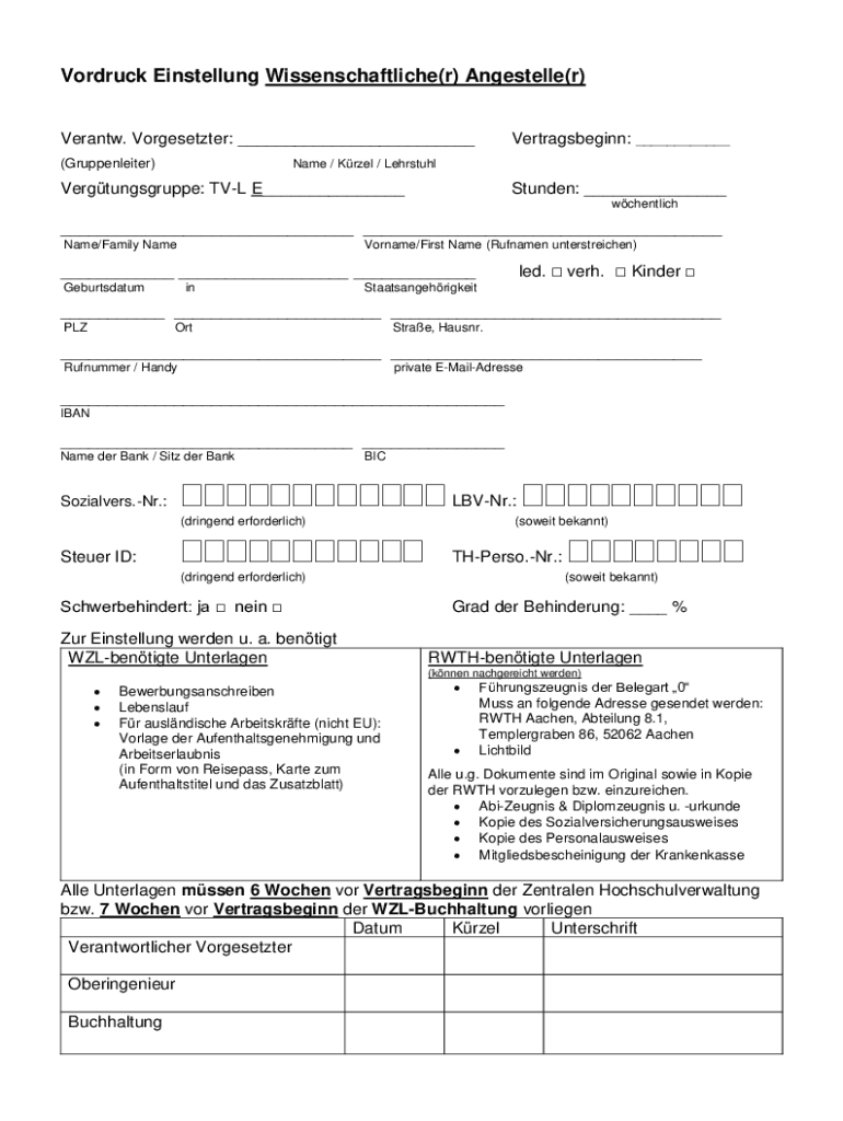 Ausfüllbar Online WZL Laboratory for Machine Tools and Production