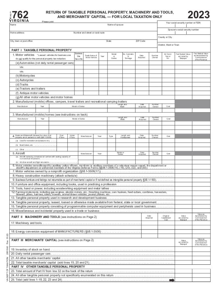 Fillable Online Tangible Personal Property Tax Constitutional Tax