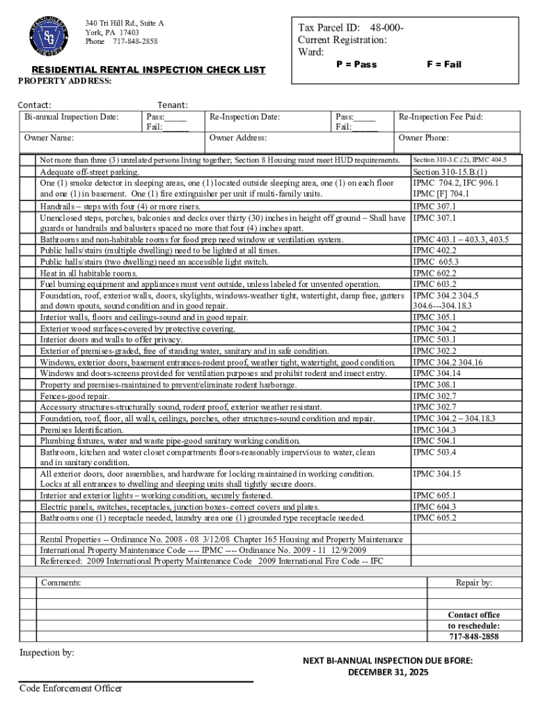 Fillable Online Rental Housing Inspection Program City of Burien Fax