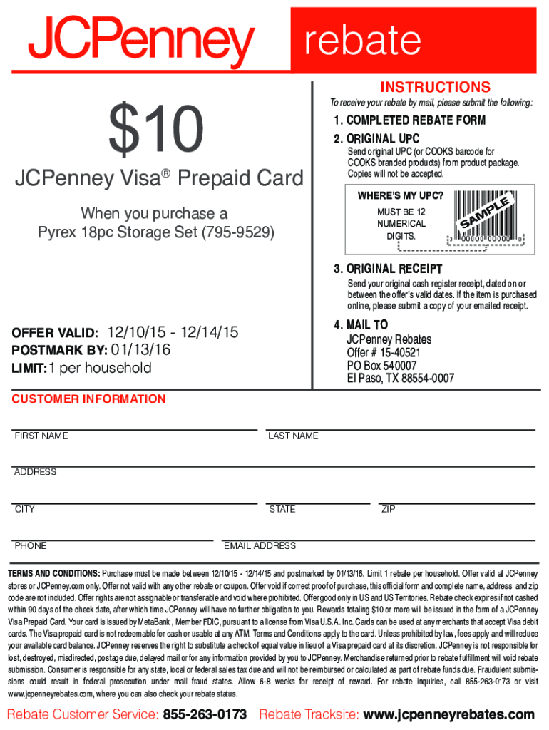 Fillable Online Jcp Rebates Form Fill Out and Sign Printable PDF