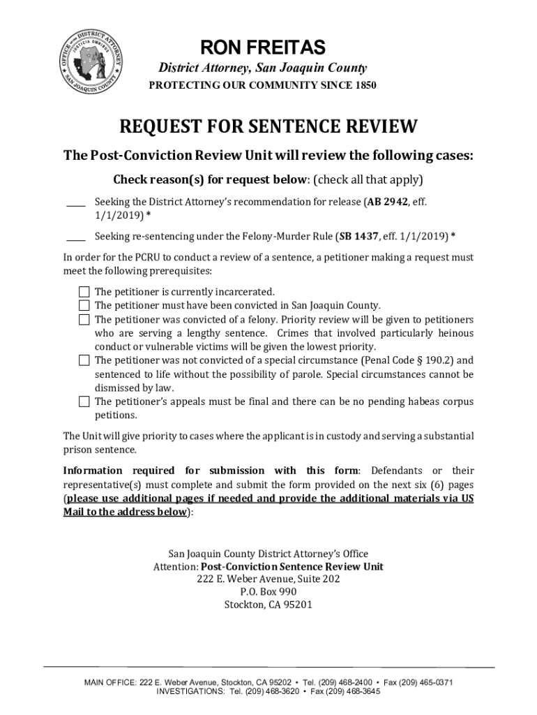 Fillable Online San Joaquin County District Attorney's Office, Post